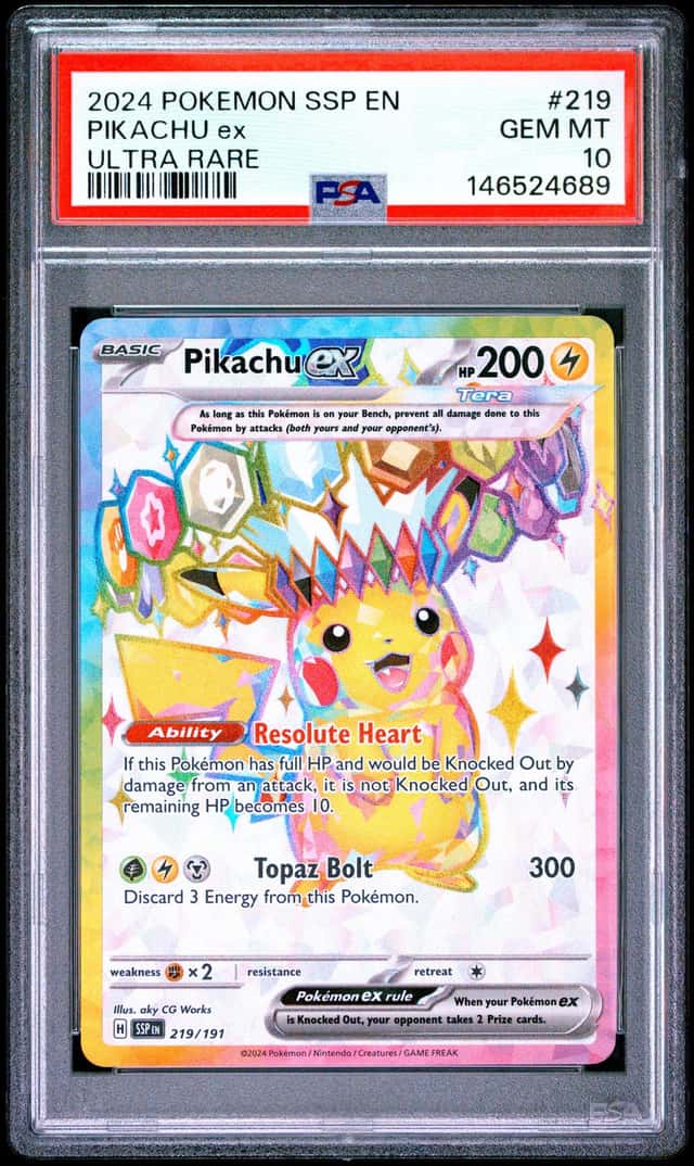 146524689 Pikachu ex 2024 Pokemon Surging Sparks #219 PSA 10