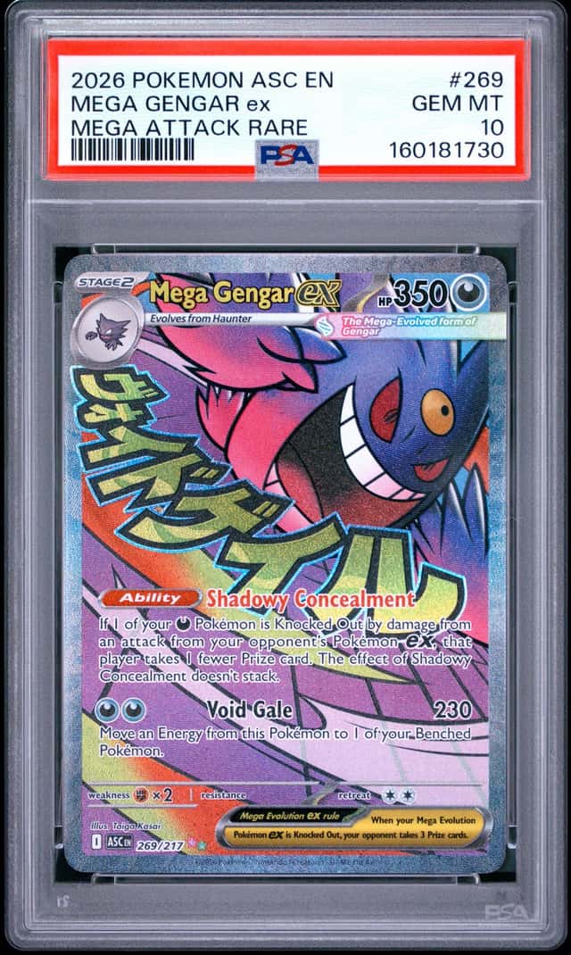 2026 POKEMON ASC EN-ASCENDED HEROES MEGA ATTACK RARE #269 MEGA GENGAR EX PSA 10