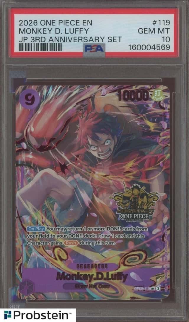 2026 One Piece EN JP 3rd Anniversary Set #119 Monkey D Luffy PSA 10 GEM MINT