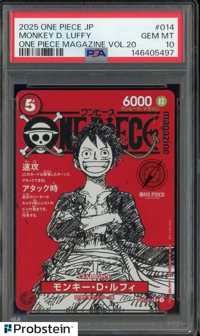 2025 One Piece JP One Piece Magazine Vol.20 #014 Monkey D. Luffy PSA 10
