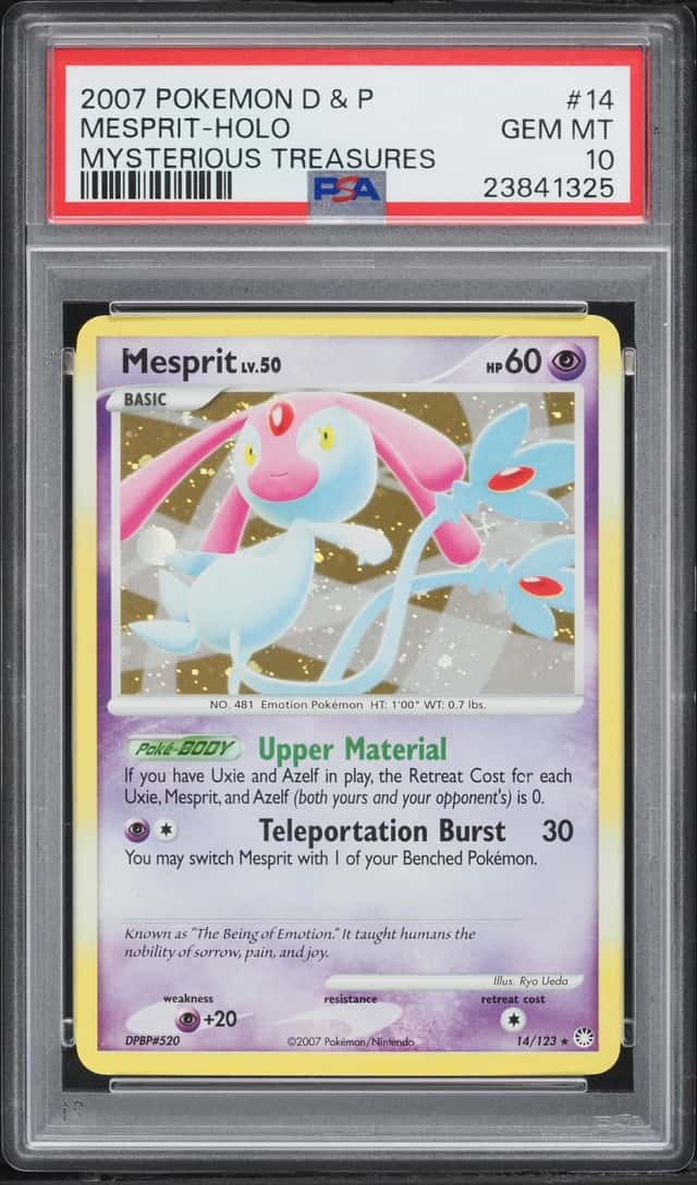 2007 Pokemon Diamond & Pearl Mysterious Treasures Holo Mesprit #14 PSA 10 GEM MINT