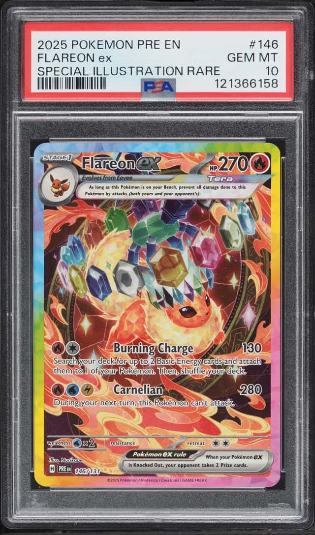 2025 Pokemon Scarlet & Violet Prismatic Evolutions SIR Flareon Ex #146 PSA 10 GEM MINT