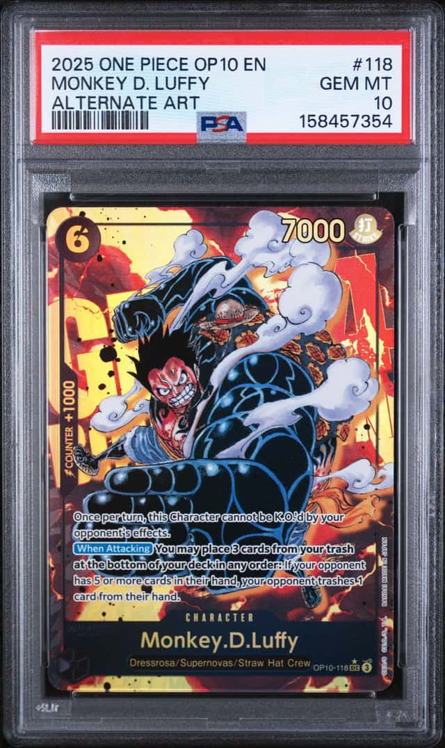 2025 One Piece Monkey D. Luffy Secret Rare Alt Art #OP10-118 PSA 10 GEM MINT