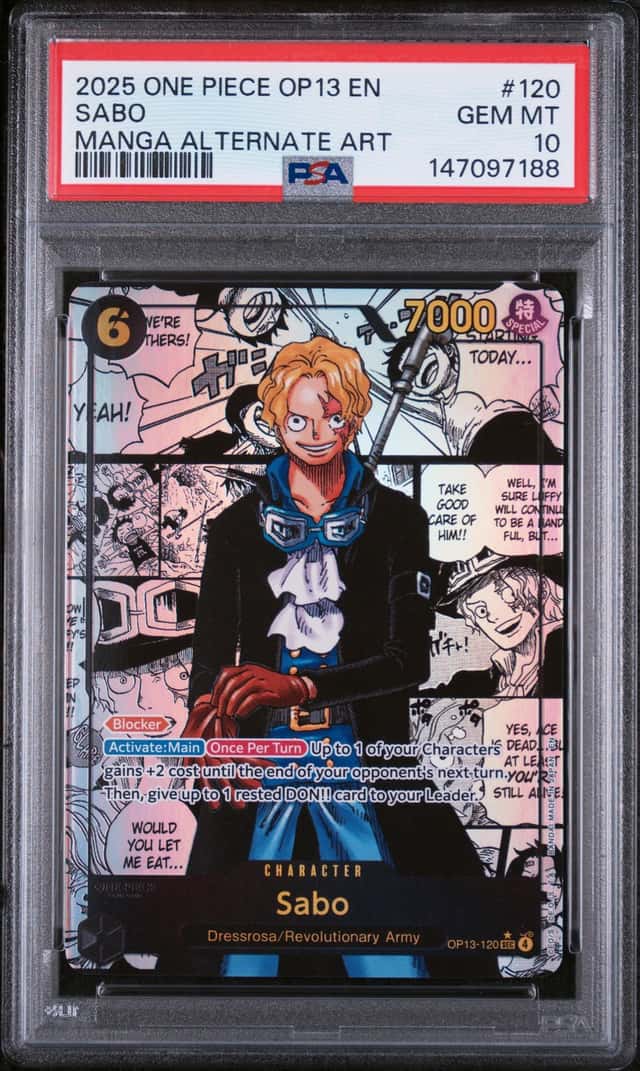 2025 One Piece OP13 EN Manga Alternate Art #120 Sabo PSA 10 GEM MINT