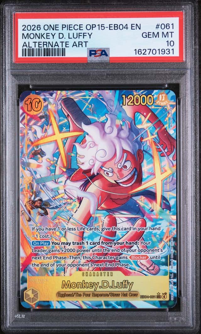 PSA 10 - Monkey D. Luffy EB04-061 SEC Alternate Art One Piece OP15 Kami's Island