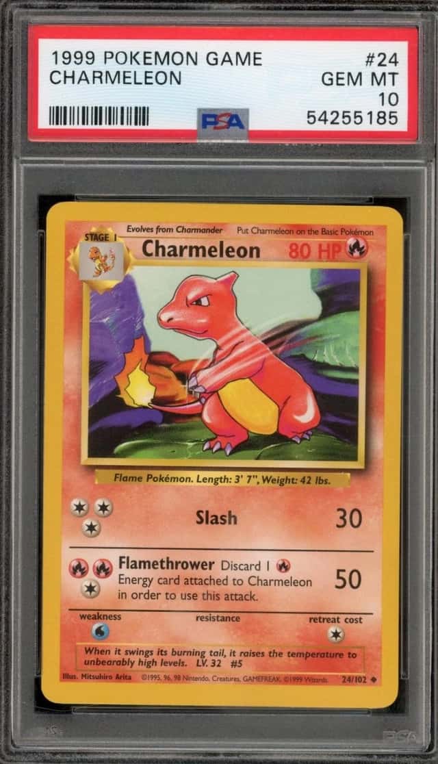 Pokemon Charmeleon Base Set Unlimited 24/102 PSA 10 Gem Mint