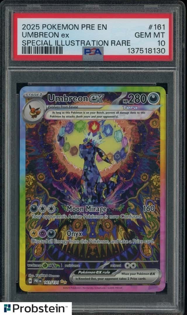 2025 Pokemon PRE EN Special Illustration Rare #161 Umbreon ex PSA 10