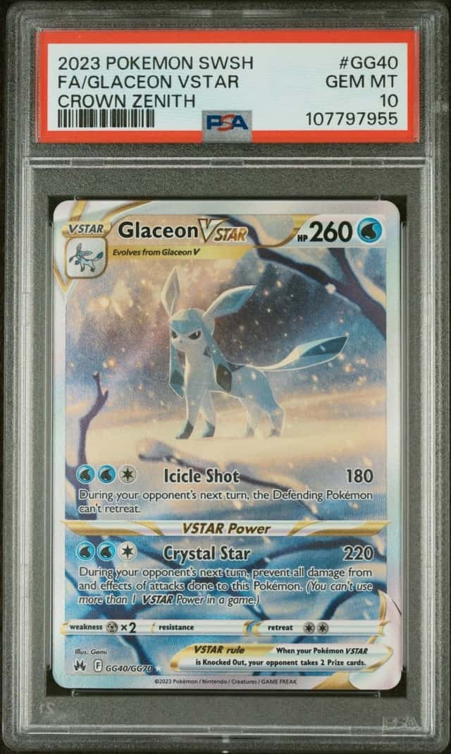 Glaceon Vstar GG40/GG70 Sword Shield Crown Zenith Pokemon PSA 10 *955