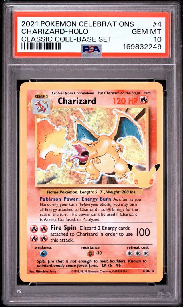 2021 POKEMON CELEBRATIONS CLASSIC COLLECTION #4 CHARIZARD-HOLO PSA 10