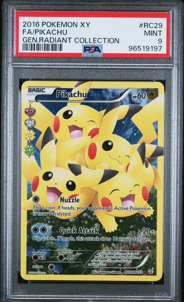 2016 POKEMON XY GENERATIONS RADIANT COLLECTION #RC29/RC32 PIKACHU FULL ART PSA 9