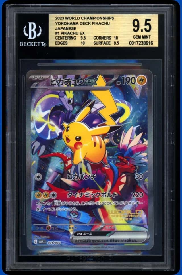 2023 POKEMON WORLD CHAMPIONSHIPS YOKOHAMA DECK PIKACHU EX JPN #001/030 BGS 9.5