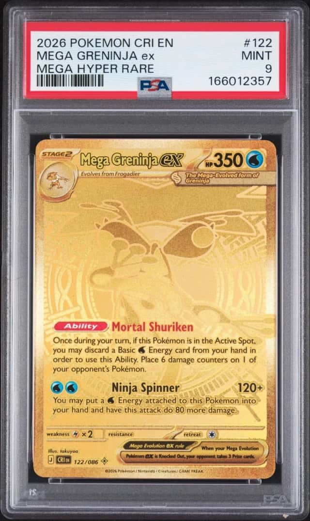 2026 POKEMON CRI EN-CHAOS RISING MEGA HYPER RARE #122 MEGA GRENINJA EX PSA 9