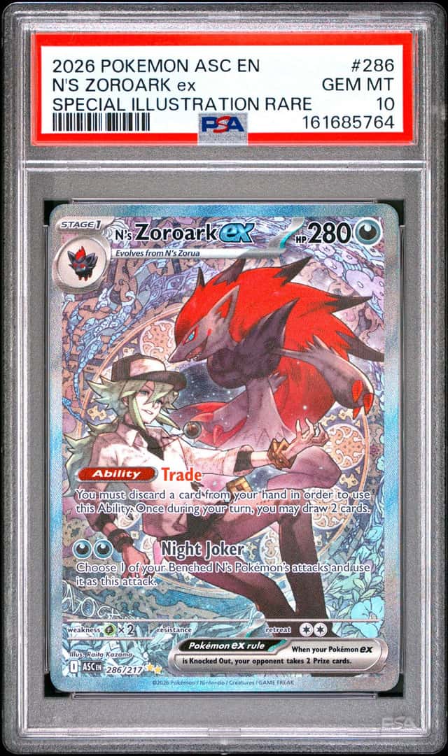 PSA 10 2026 Pokemon TCG Me: Ascended Heroes N's Zoroark ex 286/217 SIR EN