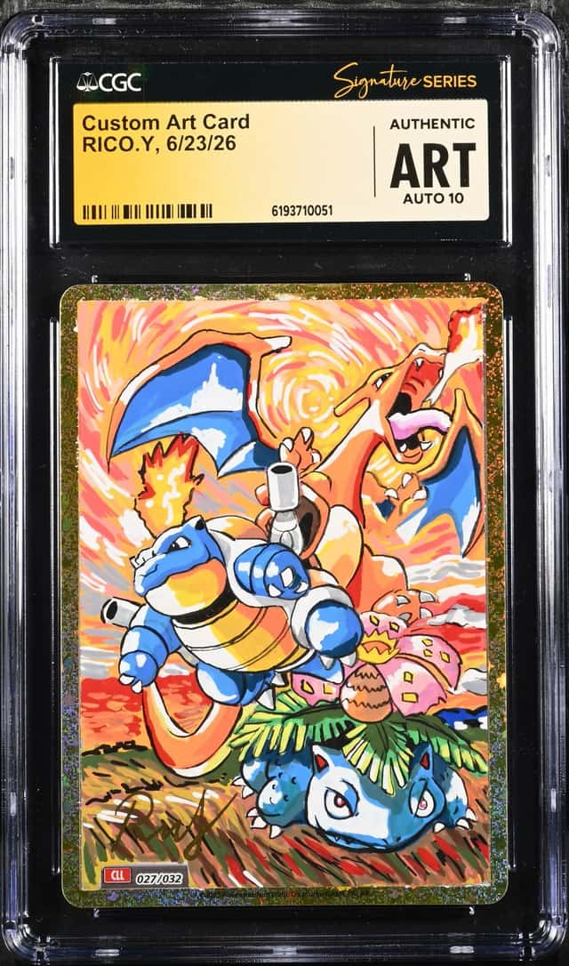 Pokemon CGC AUTH AUTO 10 Custom Art Card Charizard RICO.Y 2023 027/032 CLL JPN