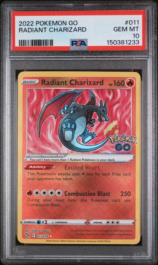 Pokemon 2022 Pokemon GO Radiant Charizard 011/078 Holo Radiant Rare PSA 10