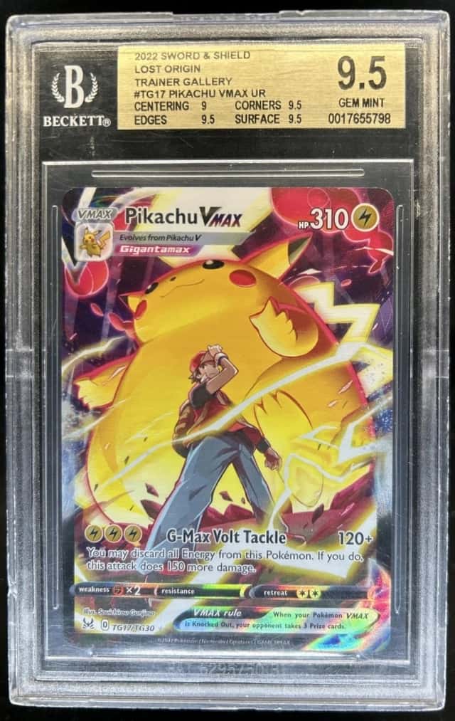 2022 Pokemon SWSH Lost Origin Pikachu VMAX Trainer Gallery #TG17/TG30 BGS 9.5