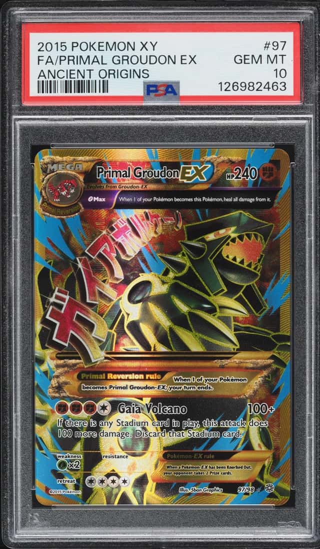 2015 Pokemon XY Ancient Origins Full Art Primal Groudon Ex #97 PSA 10 GEM MINT