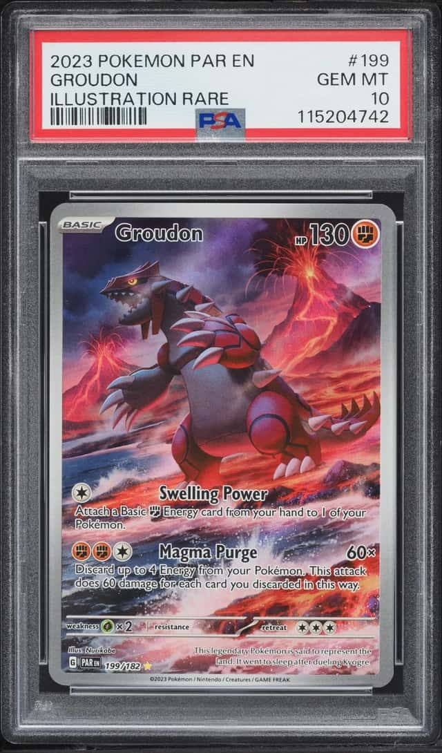 2023 Pokemon Scarlet & Violet Paradox Rift IR Groudon #199 PSA 10 GEM MINT