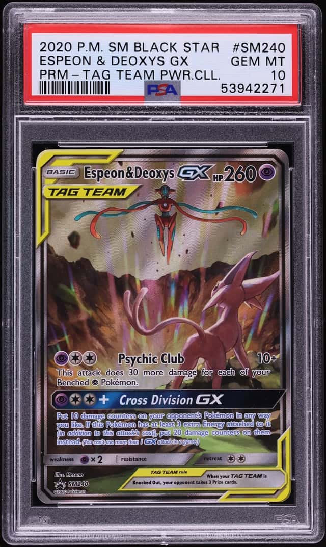 2020 Pokemon Sun & Moon Promo Tag Team Espeon & Deoxys GX #SM240 PSA 10 GEM MINT