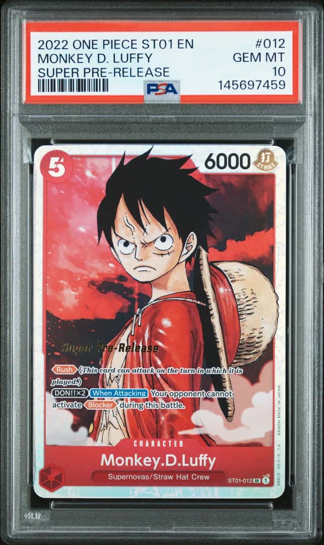 2022 One Piece ST01 Super Pre-Release Monkey D Luffy #ST01-012 PSA 10 GEM MINT