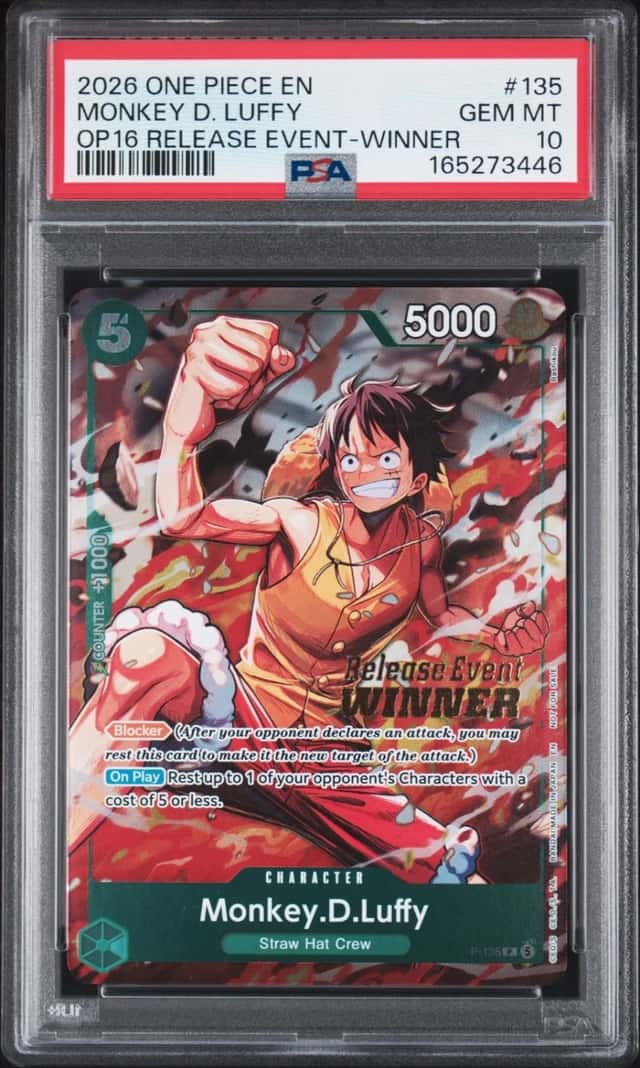 2026 ONE PIECE BATTLE RELEASE EVENT-WINNER #135 MONKEY D. LUFFY PSA 10