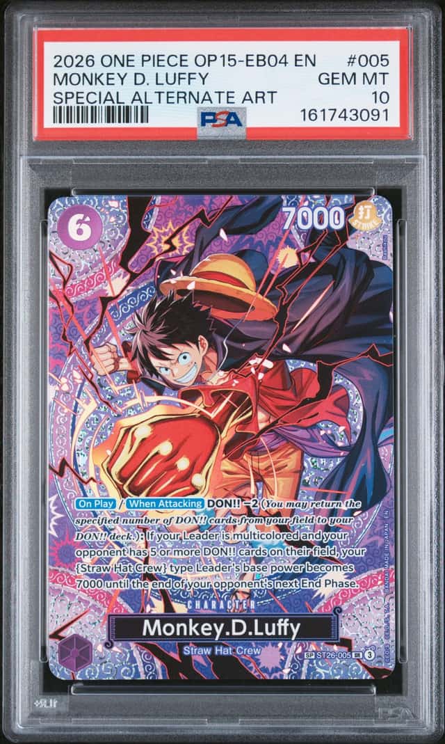 2026 One Piece OP15-EB04 EN Special Alt Art #005 Monkey D. Luffy PSA 10 GEM MINT