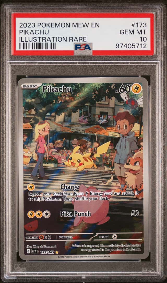2023 POKEMON MEW EN-151 ILLUSTRATION RARE #173 PIKACHU GEM PSA 10