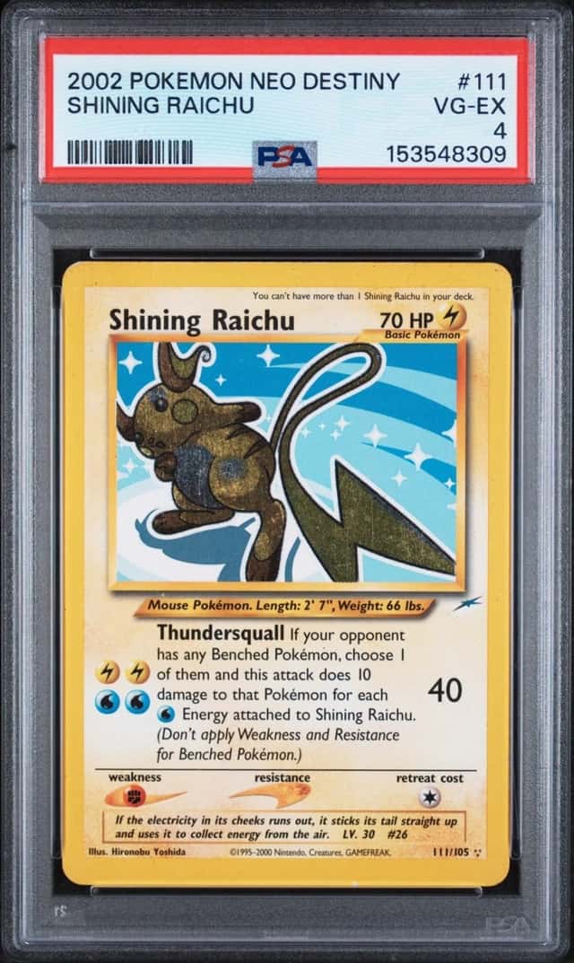 2002 POKEMON NEO DESTINY #111 SHINING RAICHU PSA 4