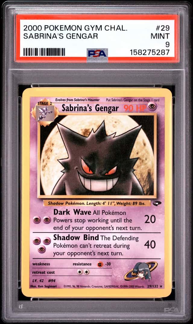 2000 POKEMON GYM CHALLENGE #29/132 SABRINA'S GENGAR PSA 9