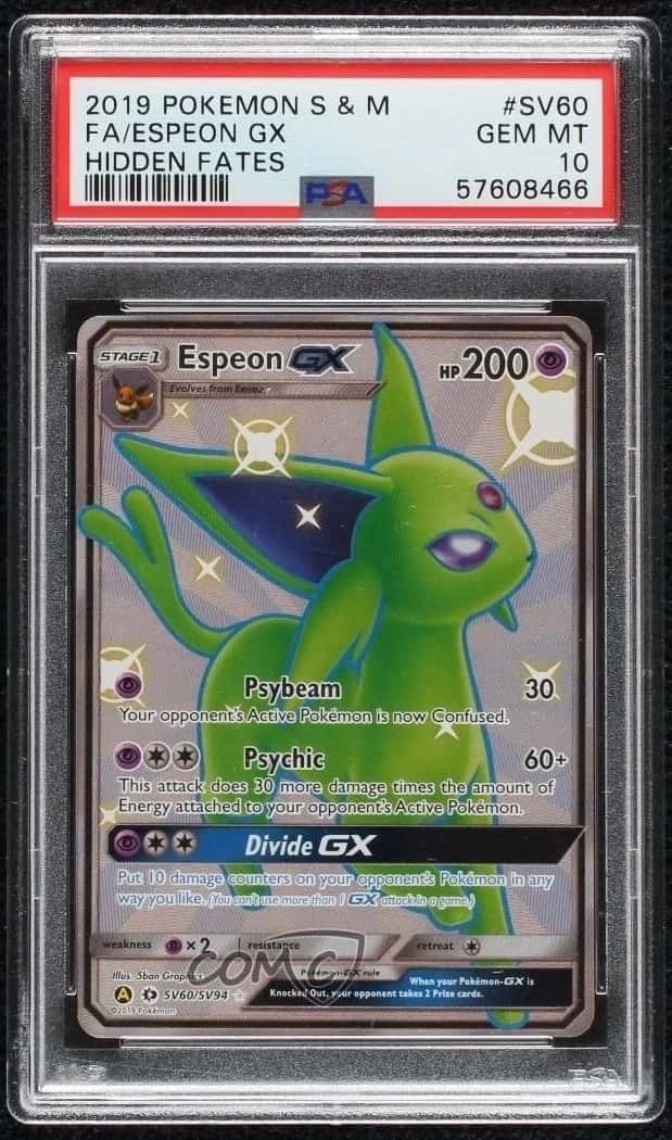 Shiny - Espeon GX Pokémon Sun & Moon Hidden Fates Vault PSA 10 GEM MT