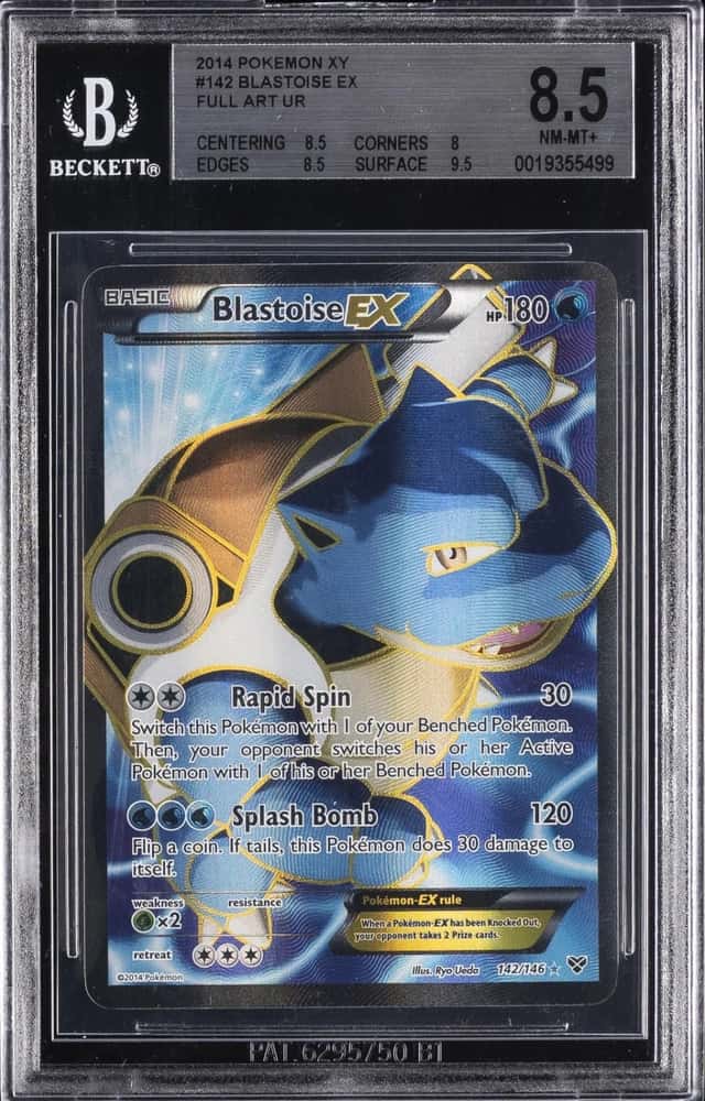 2014 POKEMON XY FULL ART ULTRA RARE #142 BLASTOISE EX BGS 8.5