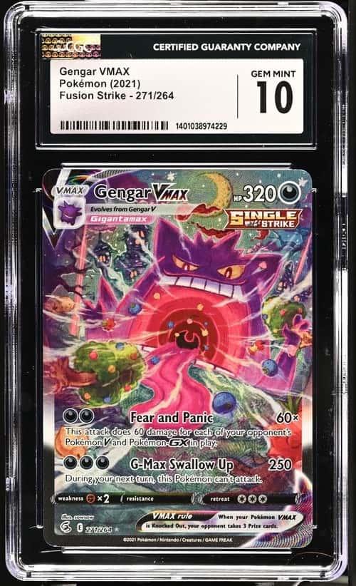 Pokémon Gengar VMAX 2021 Fusion Strike 271/264 Secret Rare Holo CGC 10