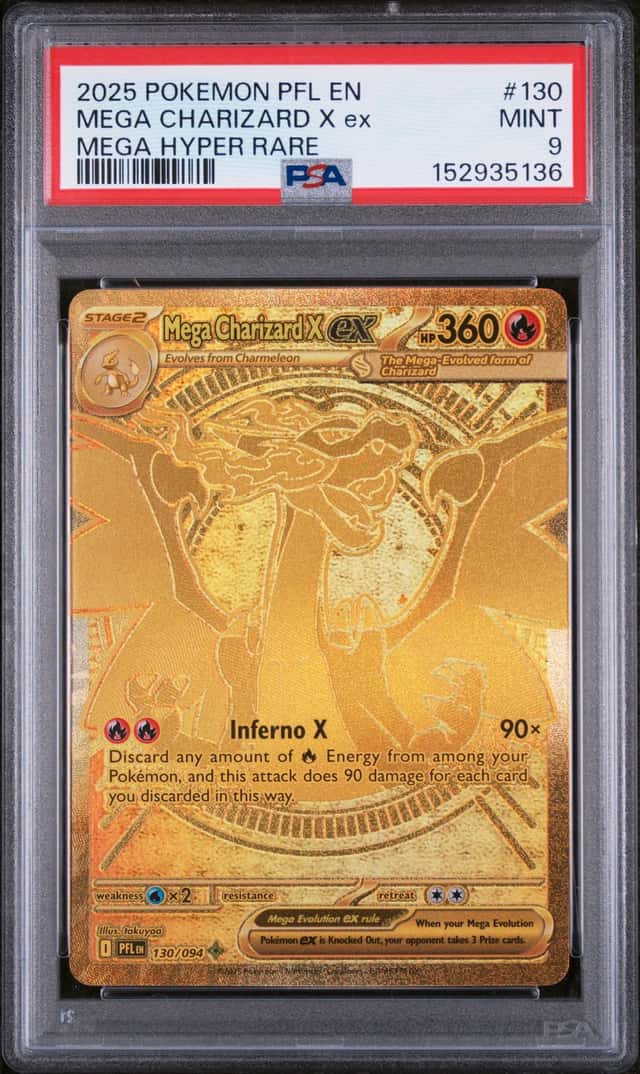 2025 POKEMON PHANTASMAL FLAMES MEGA HYPER RARE MEGA CHARIZARD X EX PSA 9