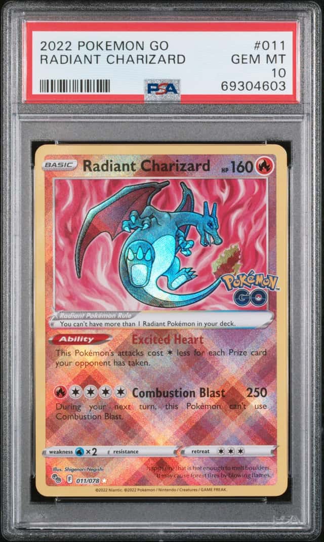 Radiant Charizard 011/078 Pokémon GO Holo PSA 10