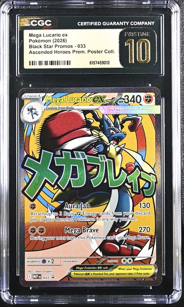 Pokemon 2026 Mega Lucario ex 033 Black Star Promos PRISTINE CGC 10