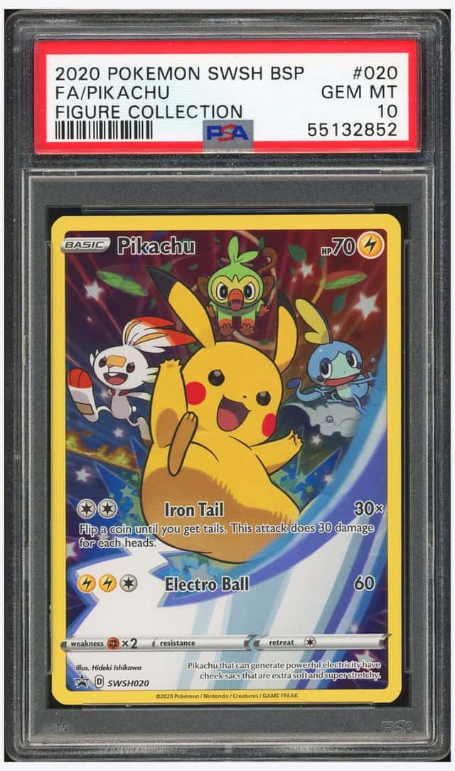 PTCG 宝可梦 PSA 10分 皮卡丘 2020 SWSH020 PROMO SSP 剑盾 黑色之星 英文