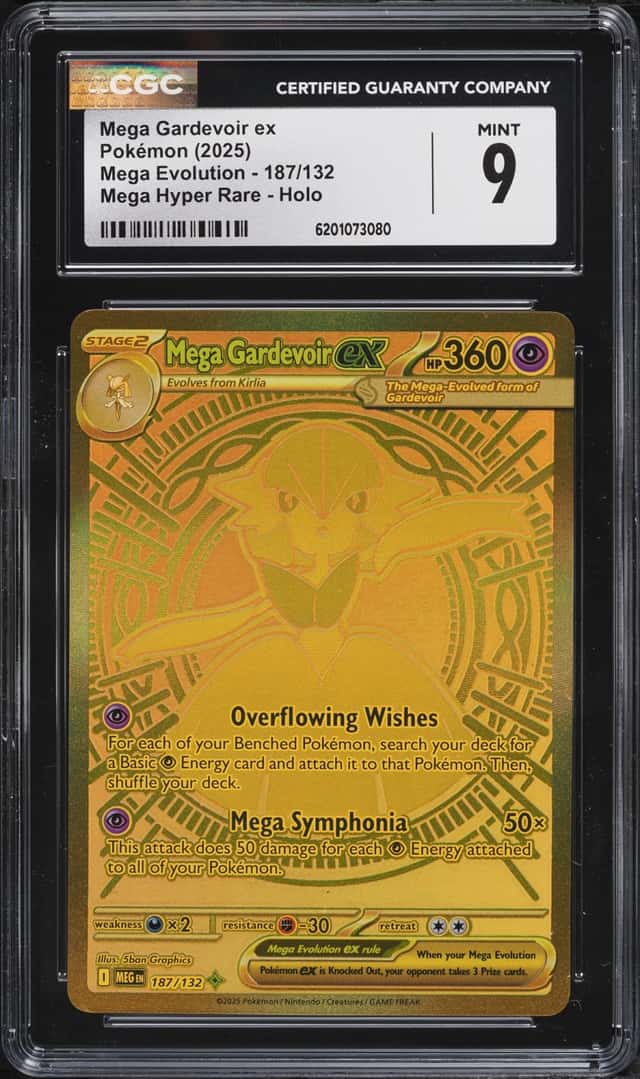 2025 Pokemon Mega Evolution MHR Mega Gardevoir Ex #187 CGC 9 MINT