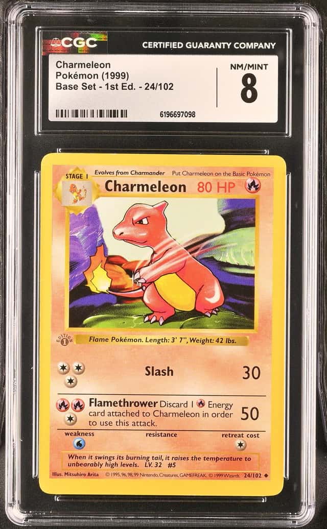 1999 Pokemon Base Set Shadowless 1st Edition Charmeleon #24 CGC 8 NM-MT