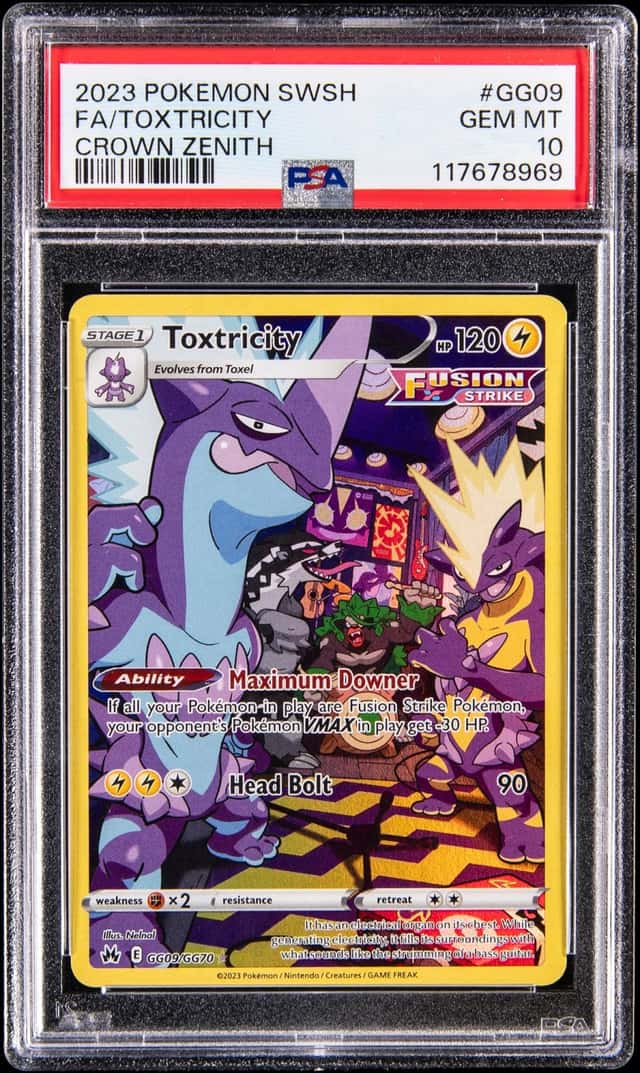 2023 Pokemon Sword & Shield Crown Zenith Full Art #GG09 Toxtricity - PSA GEM MT 10