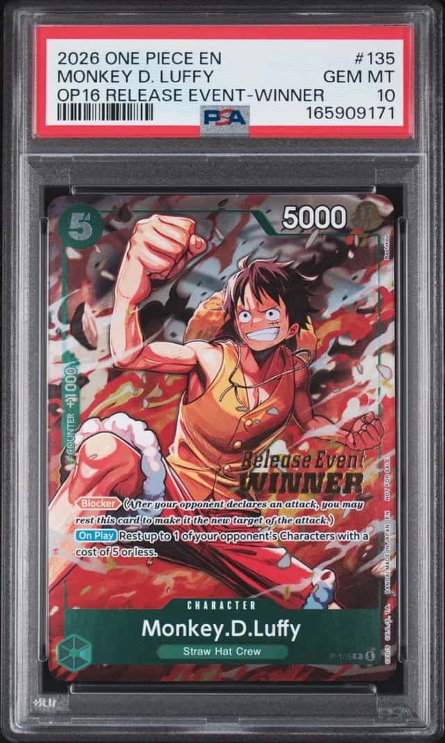 2026 ONE PIECE TIME OF BATTLE RELEASE EVENT-WINNER MONKEY D. LUFFY PSA 10