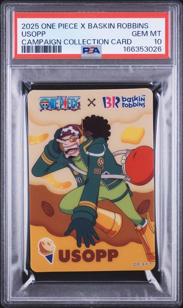 2025 ONE PIECE X BASKIN ROBBINS ONE PIECE CAMPAIGN COLLECTION CARDS USOPP PSA 10