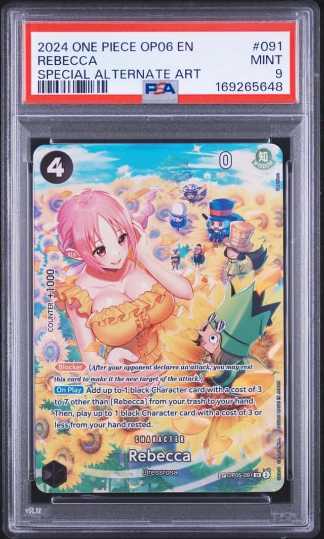 2024 ONE PIECE OP06-WINGS OF THE CAPTAIN SPECIAL ALTERNATE ART REBECCA PSA 9