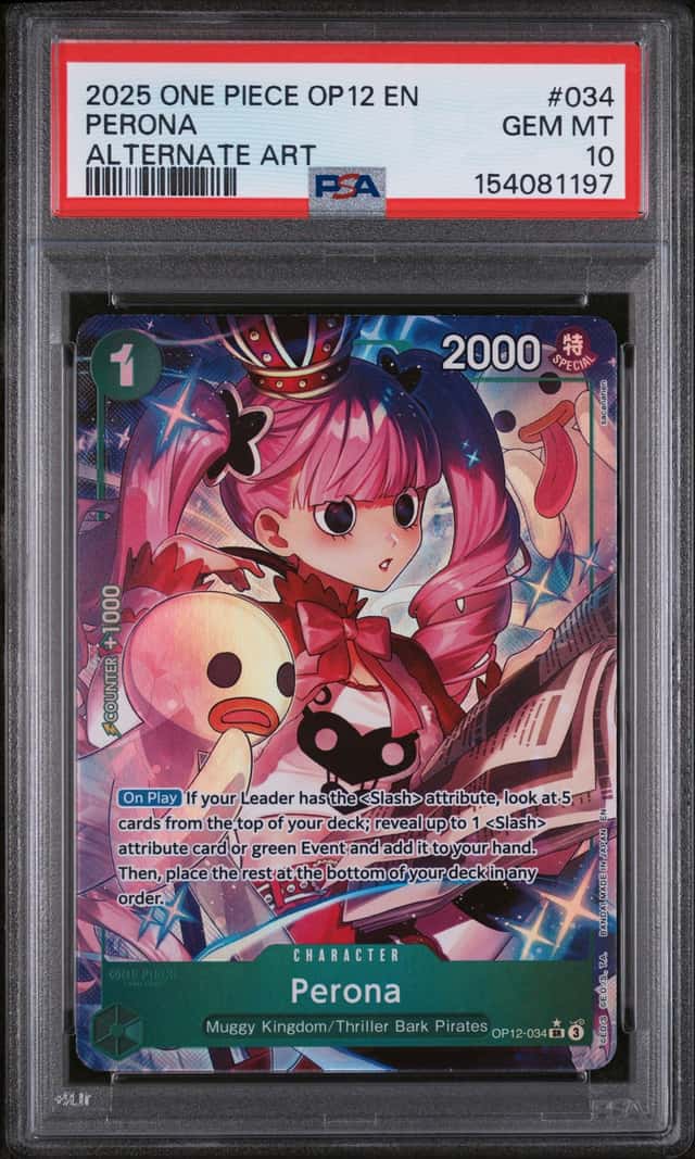 2025 One Piece OP12 EN Alternate Art #034 Perona PSA 10 GEM MINT