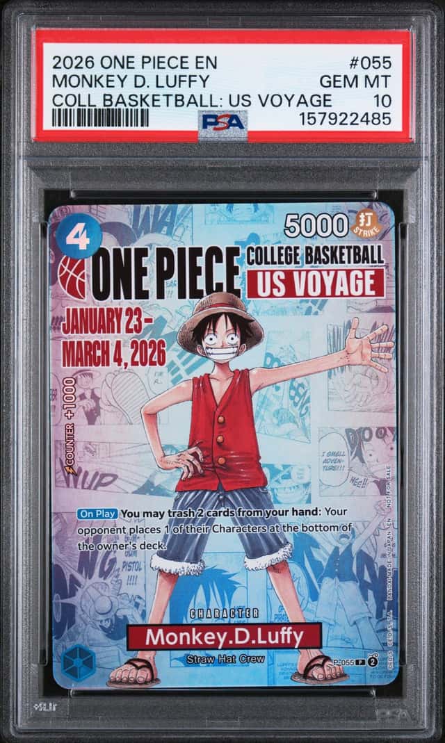 2026 One Piece EN College Basketball US Voyage #055 Monkey D Luffy PSA 10