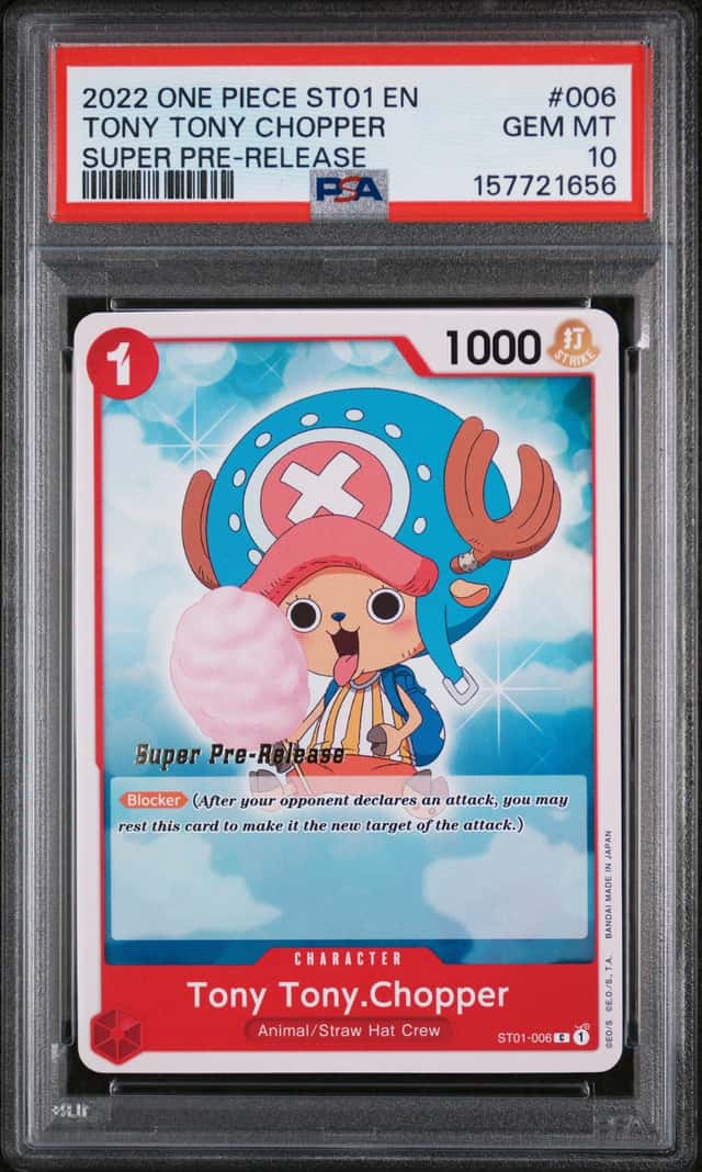 2022 One Piece Super Pre Release Tony Tony Chopper Straw Hat Crew #006 PSA 10