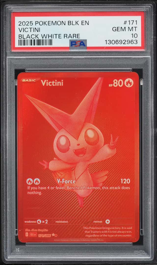 2025 Pokemon Scarlet & Violet Black Bolt BWR Victini #171 PSA 10 GEM MINT
