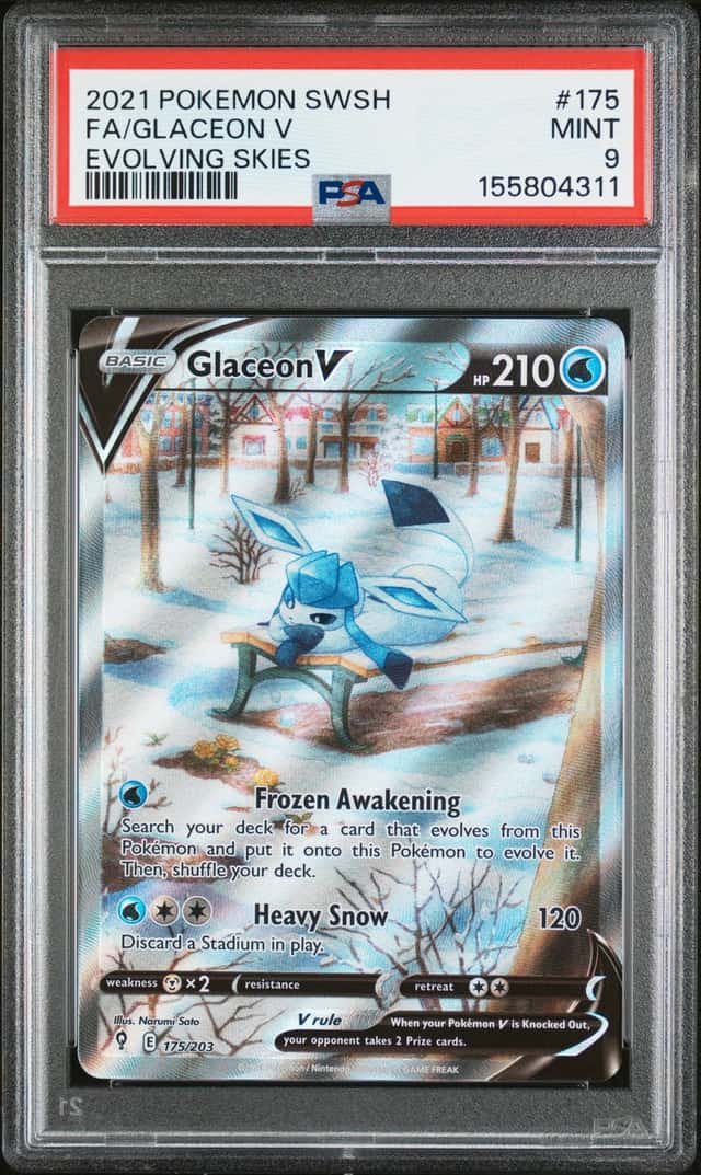 Pokemon Glaceon V 175/203 Evolving Skies Alt Full Art Holo PSA 9
