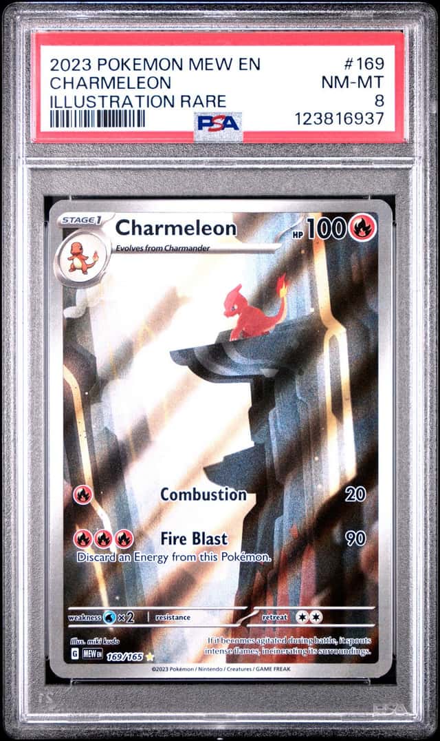 2023 POKEMON MEW EN-151 ILLUSTRATION RARE #169 CHARMELEON PSA 8
