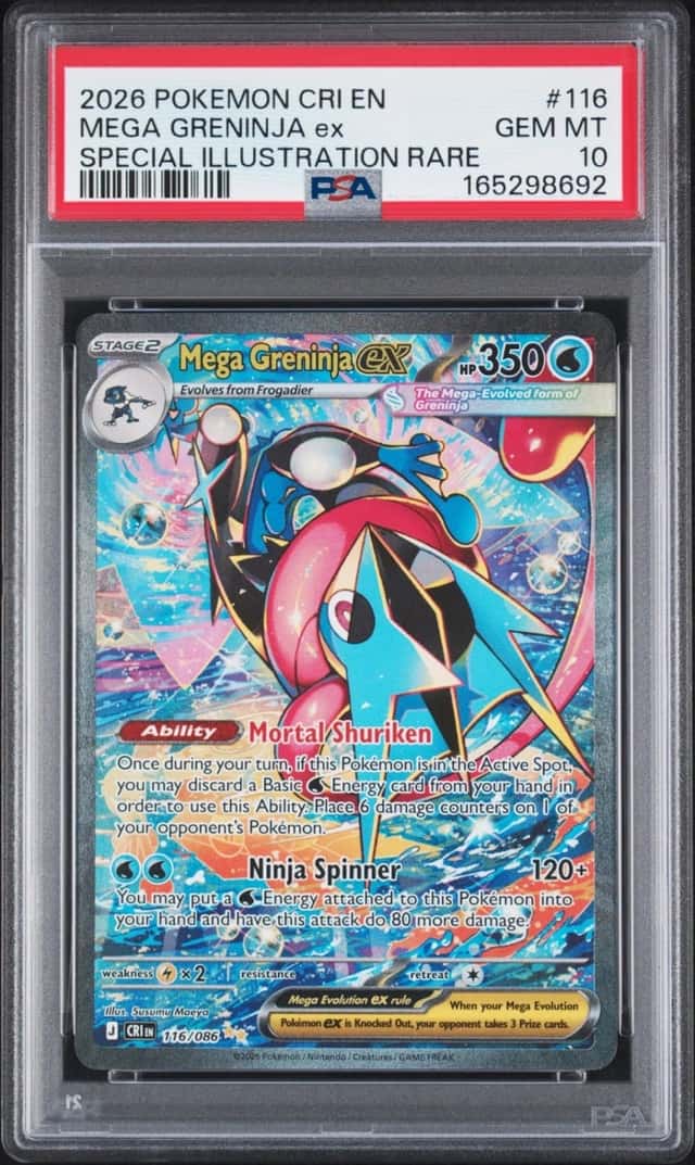 2026 POKEMON CHAOS RISING SPECIAL ILLUSTRATION RARE MEGA GRENINJA EX PSA 10