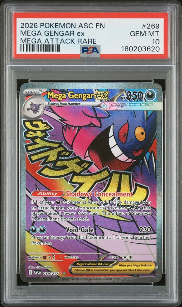 2026 Pokemon Ascended Heroes Mega Gengar ex Rare #269/217 PSA 10 GEM MINT (20)